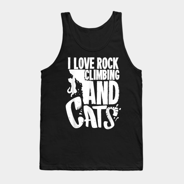 Funny Rock Climbing Gift For A Cat Lover Tank Top by Peter Smith